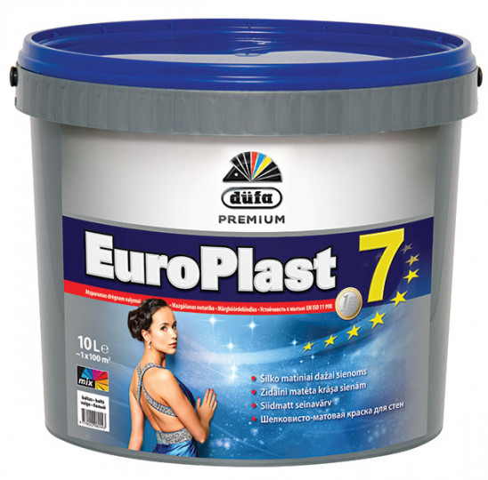 Dufa Premium Europlast 7 zīdaini matēta krāsa sienām 10 l
